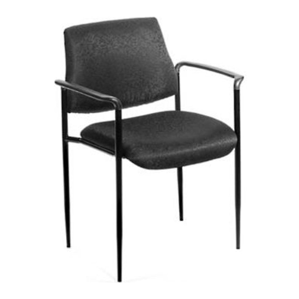 Boss Office Products Square Back Diamond Stacking Chair W/Arm In Black