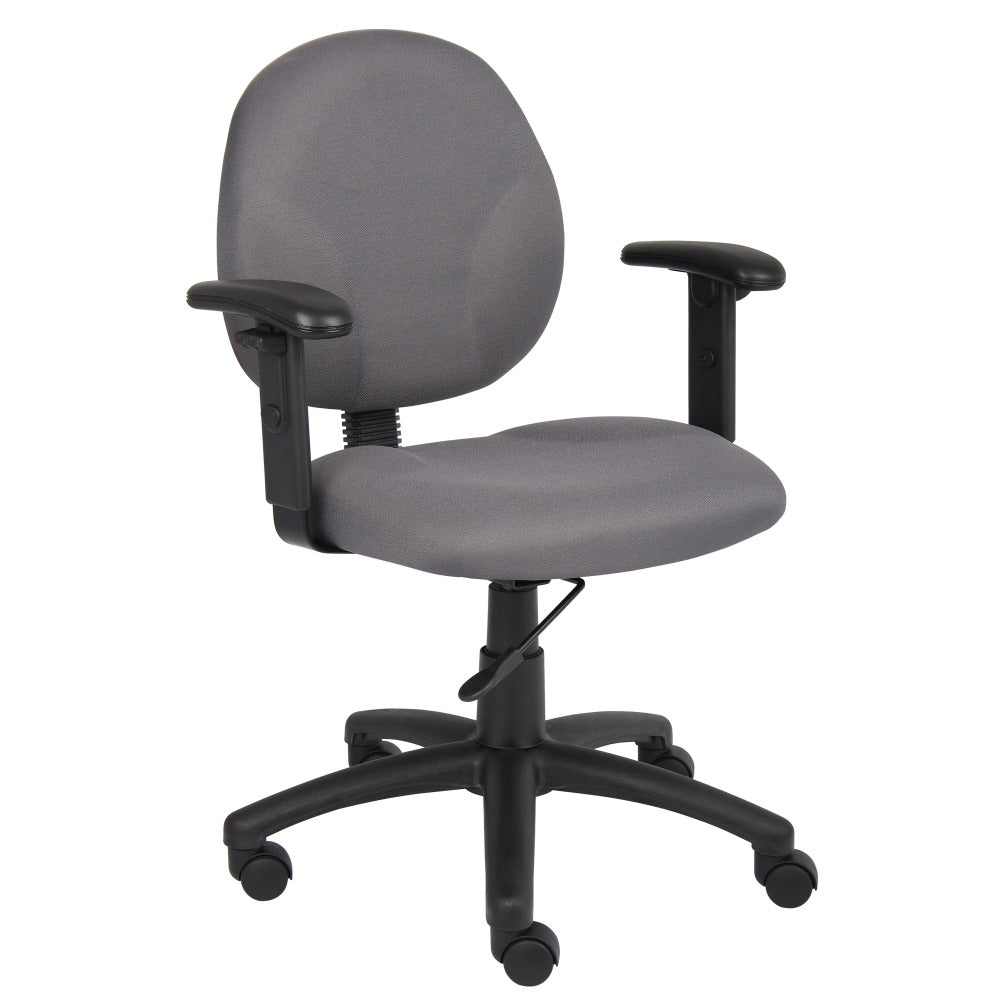 Boss Office Products Ergonomic Task Chair With Arms, Gray/Black