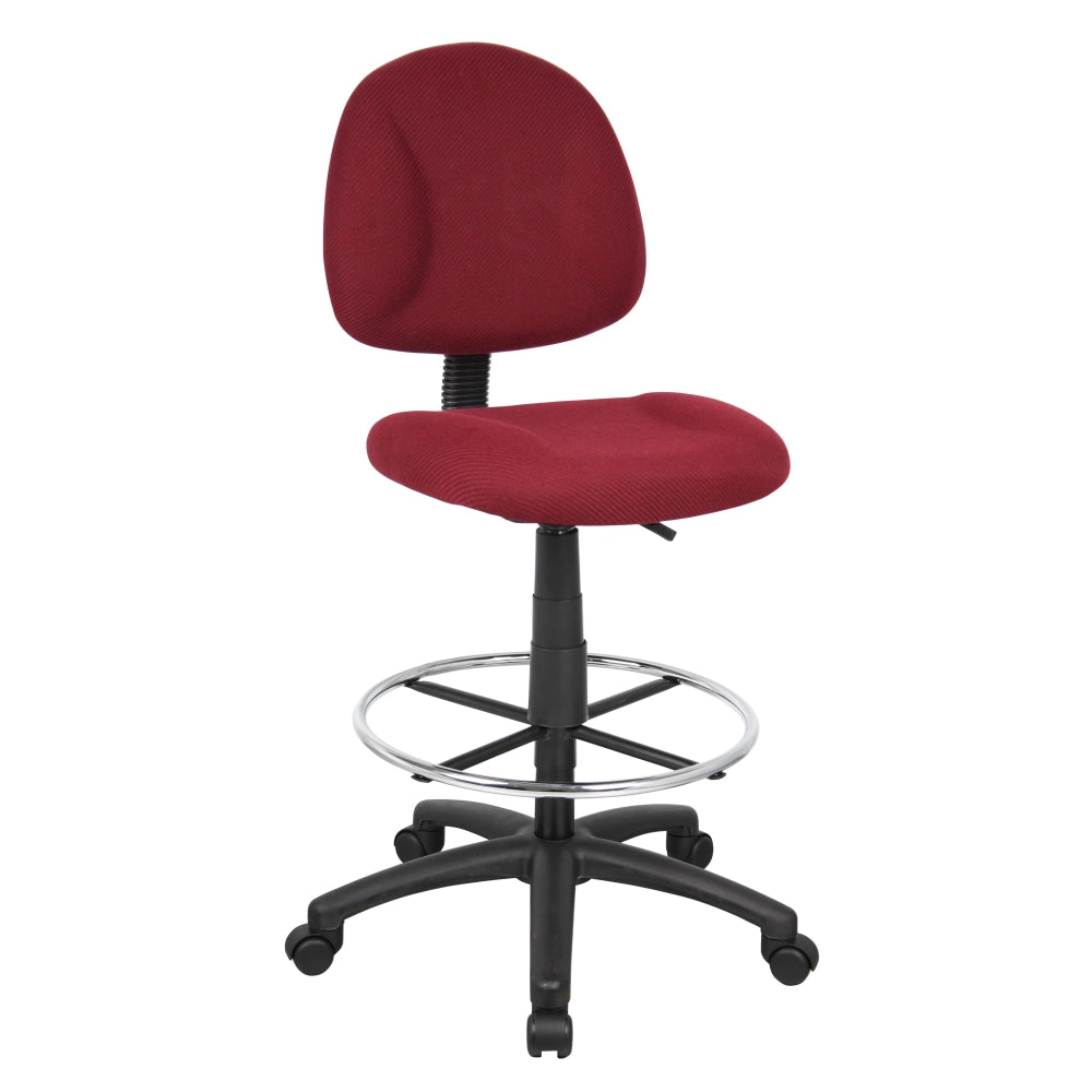 Boss Office Products Drafting Stool, No Arms, Burgundy/Chrome, B1615-BY