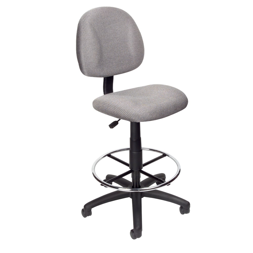 Boss Drafting Stool, Gray/Chrome, B1615-GY