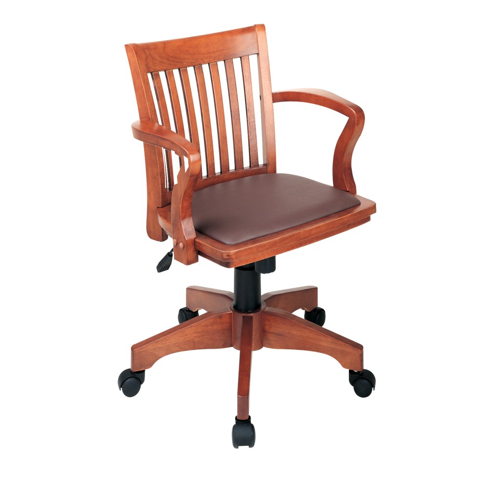 OSP Designs Deluxe Bankers Chair, Brown/Fruitwood