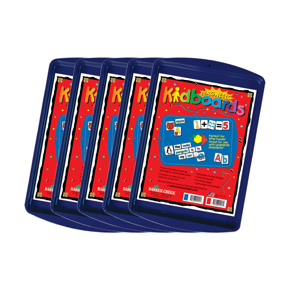 Barker Creek Magnets, Learning Magnets, Kidboard, 9inH x 13inW, Grades Pre-K-6, Blue, Pack of 5