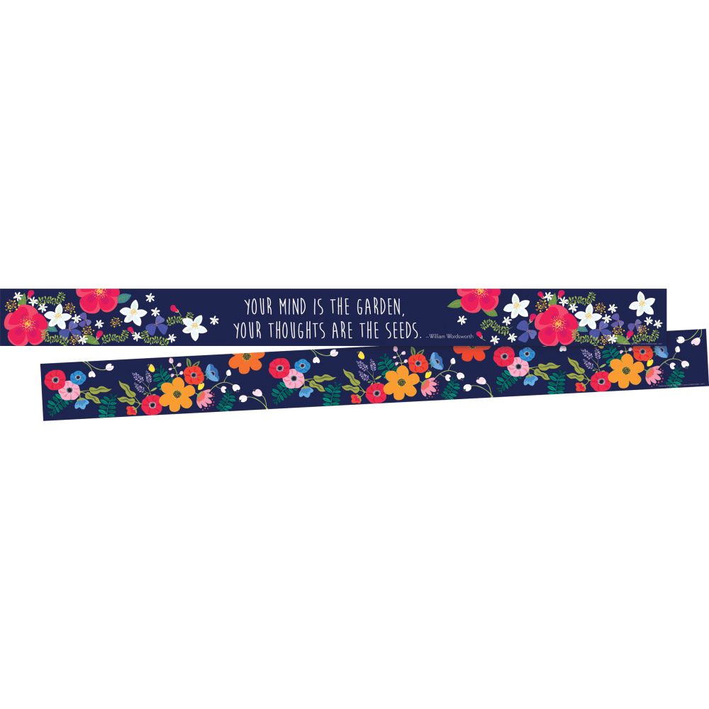 Barker Creek Double-Sided Borders, 3in x 35in, Petals, 12 Strips Per Pack, Set Of 2 Packs