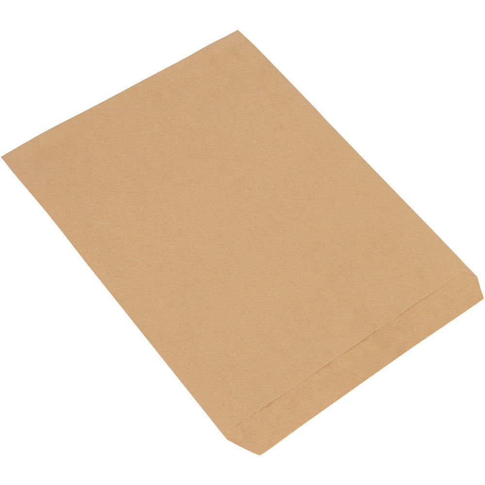Partners Brand Flat Merchandise Bags, 12inW x 15inD, Kraft, Case Of 1,000