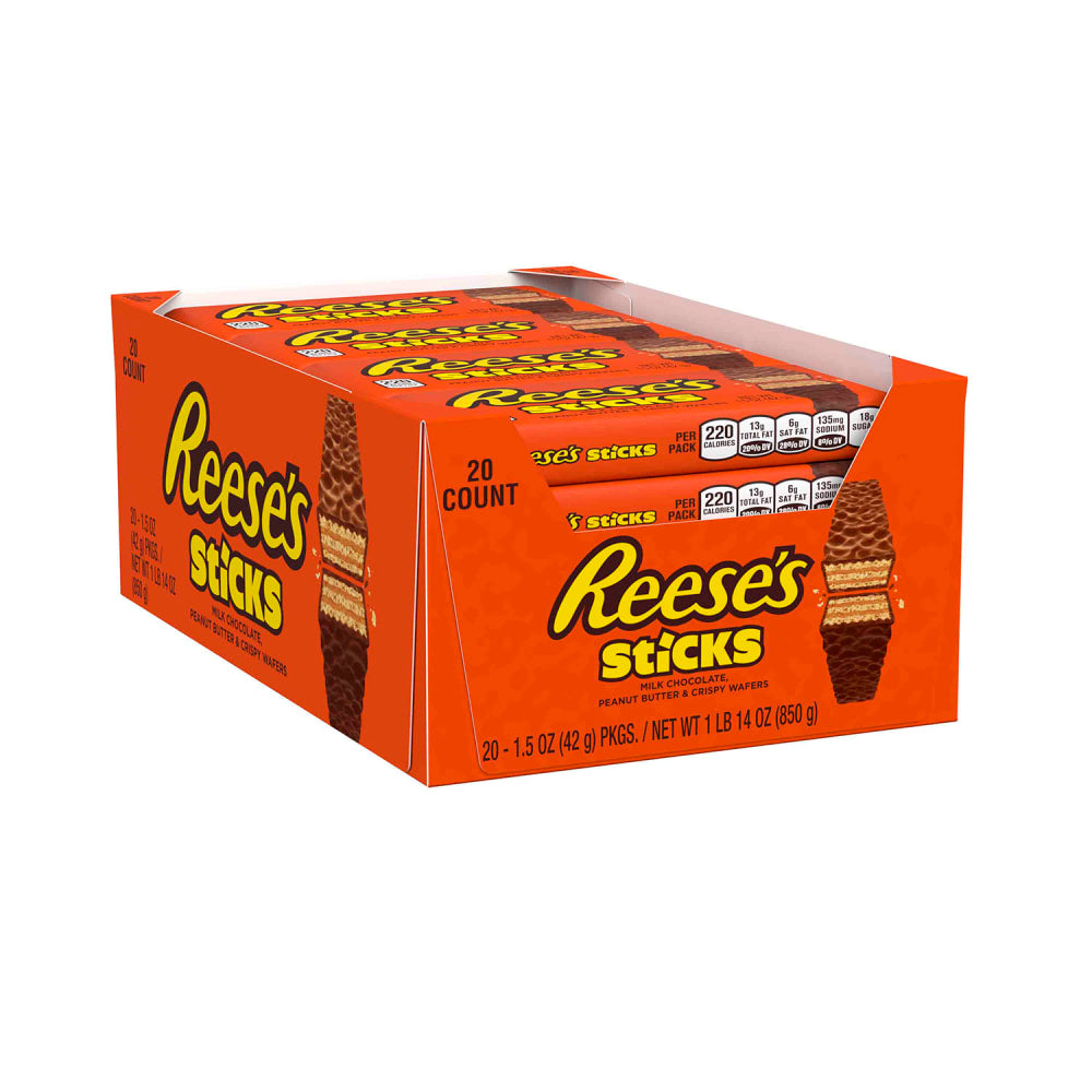 Reeses Sticks Wafer Bars, 1.5 Oz, Box Of 20