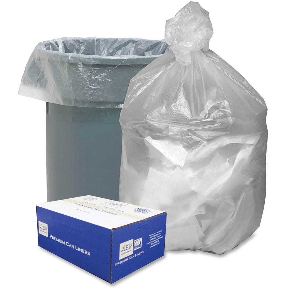 Berry High Density Commercial Can Liners - Large Size - 45 gal Capacity - 40in Width x 48in Length - 0.31 mil (8 Micron) Thickness - High Density - Natural - Resin - 250/Carton - Garbage