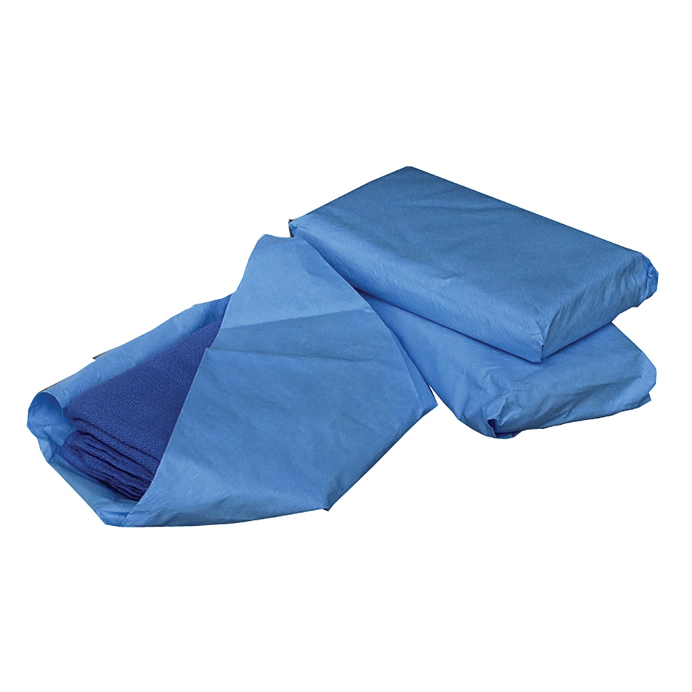Medline Sterile Disposable Surgical Towels, 17in x 27in, Blue, 4 Towels Per Pack, Case Of 20 Packs