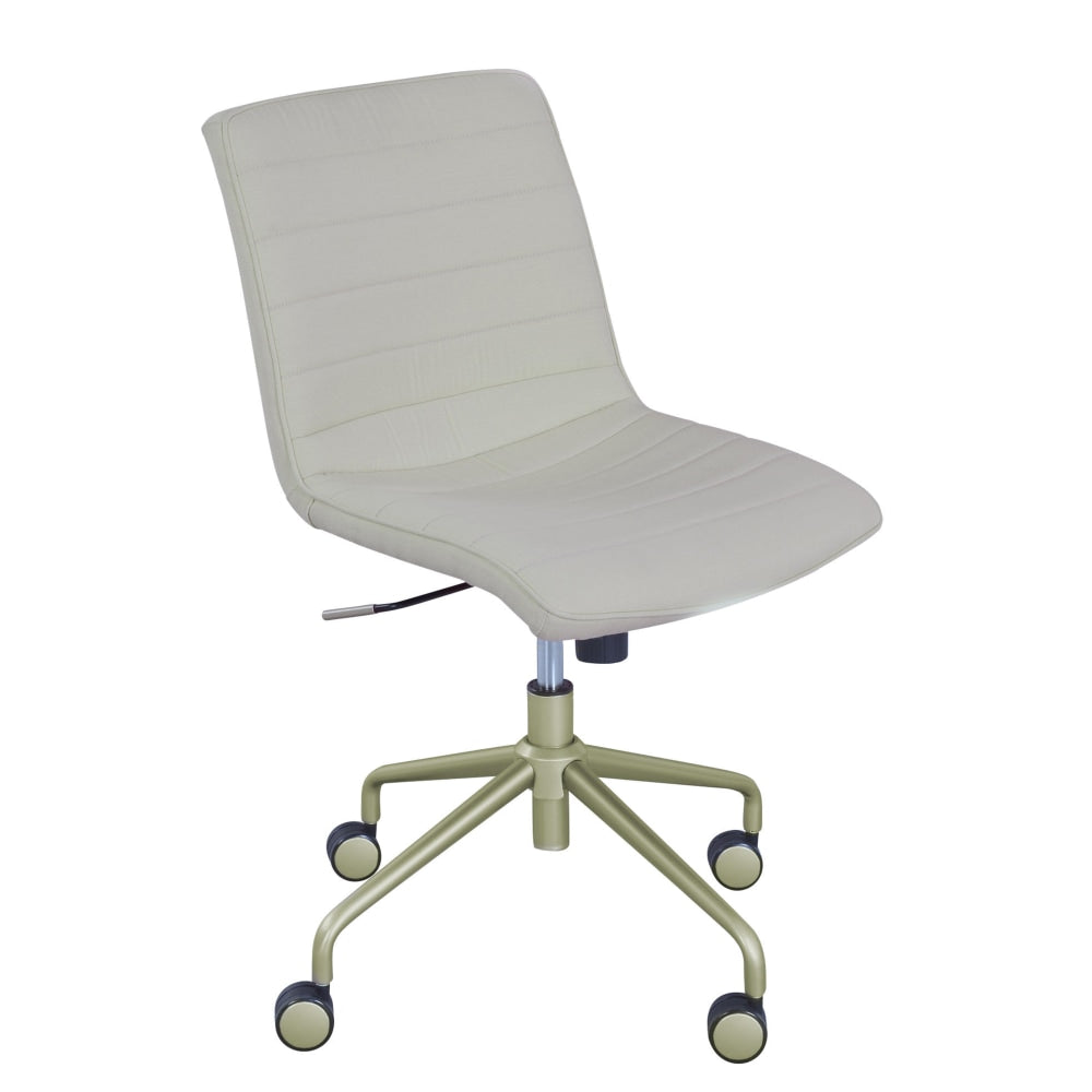 Elle Decor Adelaide Mid-Back Task Chair, Ivory/Yellow Gold