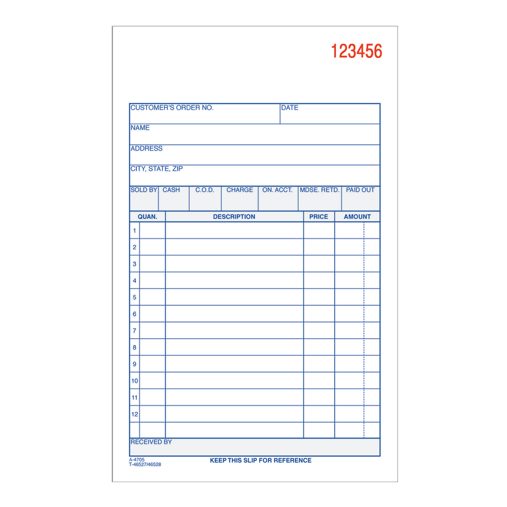 Adams Carbonless 3-Part Sales Book, 4 3/16in x 7 3/16in, Pack Of 50 Sets