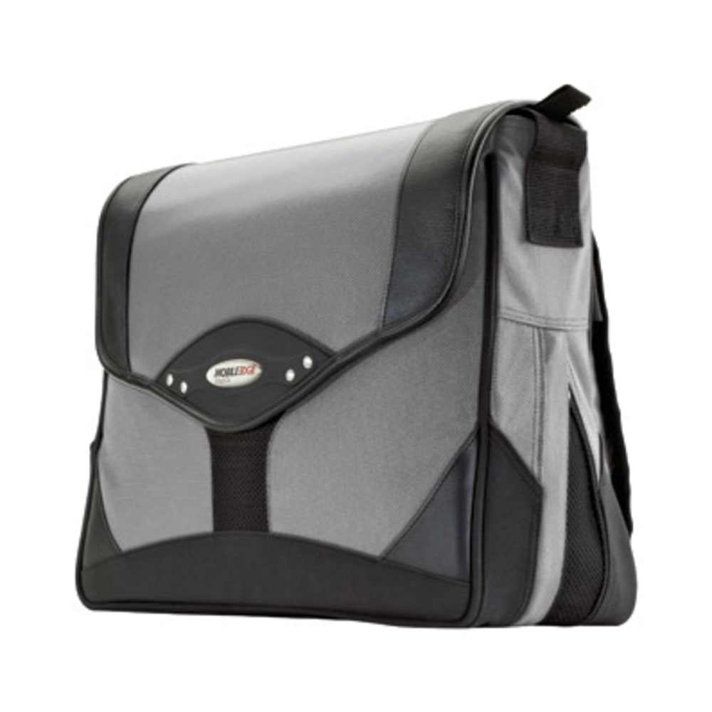 Mobile Edge Premium Messenger Bag, Black/Silver