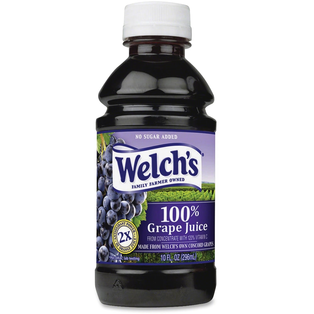 Welchs 100 Percent Grape Juice - Grape Flavor - 10 fl oz (296 mL) - 24 / Carton