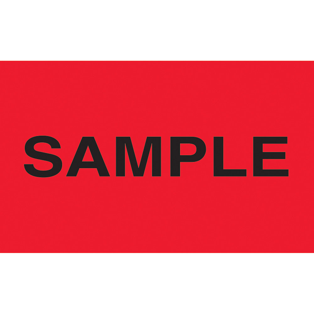 Preprinted Special Handling Labels, DL2781, "Sample", 5in x 3in, Fluorescent Red, Roll Of 500