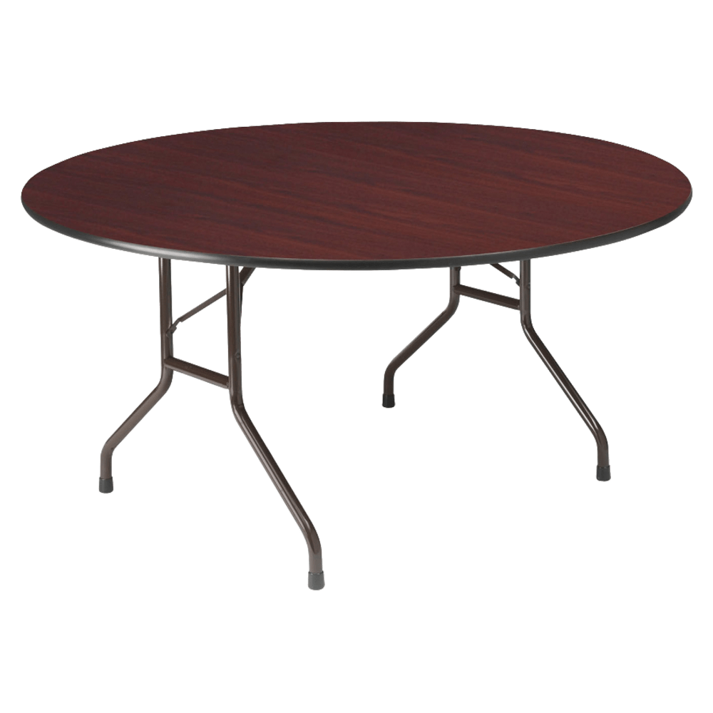 Iceberg Premium Wood Laminate Folding Table, Round, 60inW x 60inD, Mahogany/Steel Gray