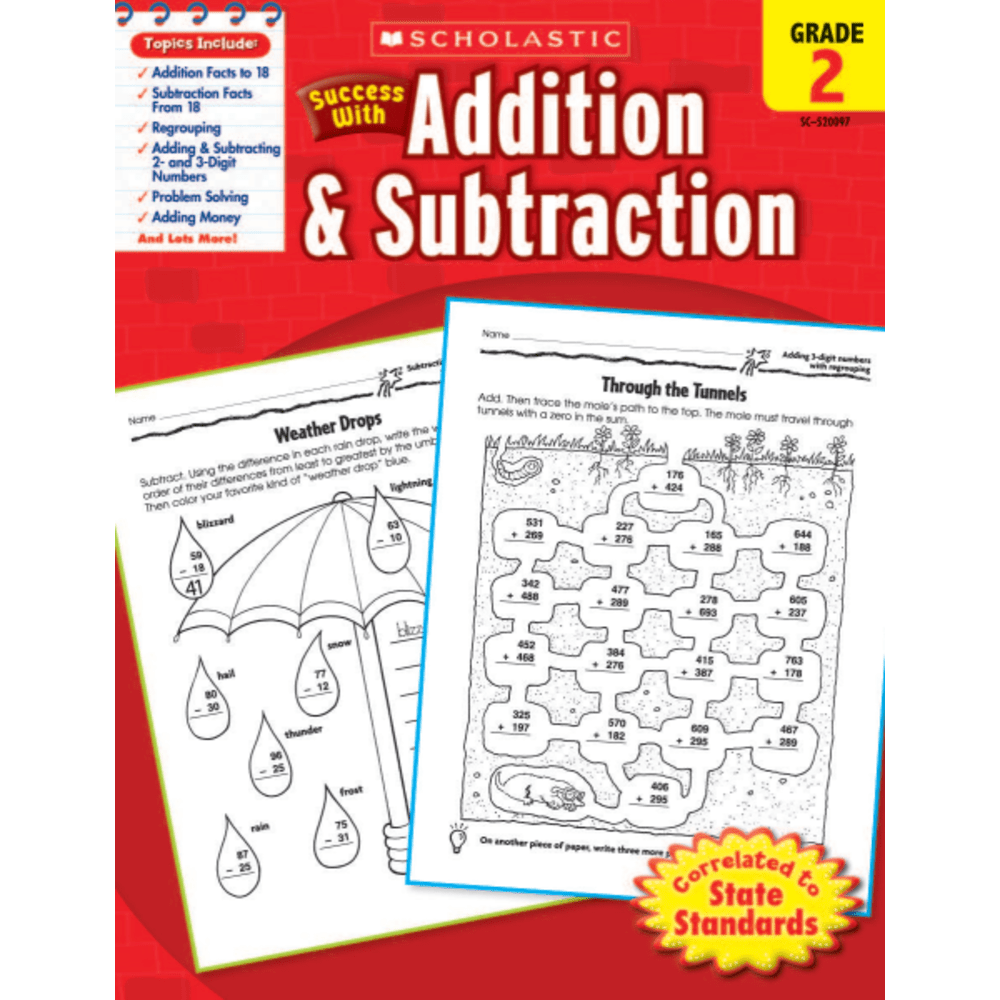 Scholastic Success With: Addition & Subtraction Workbook, Grade 2