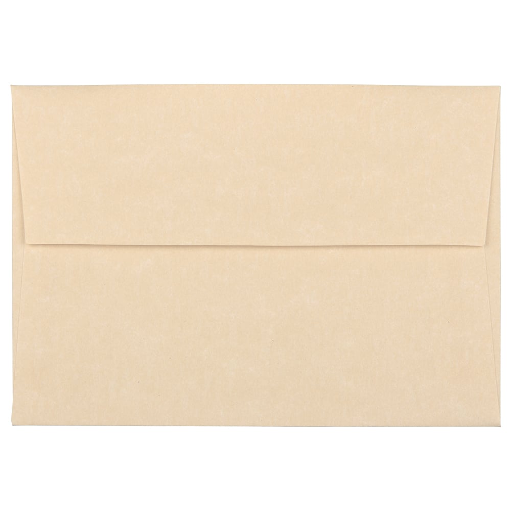 JAM Paper Booklet Envelopes, #4 Bar (A1), Gummed Seal, 30% Recycled, Brown, Pack Of 25