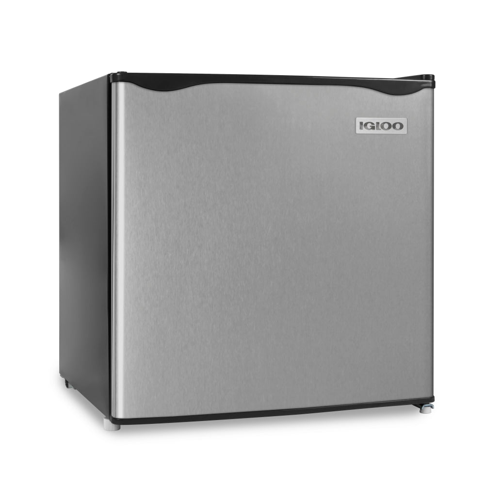 Igloo 1.6 Cu Ft Refrigerator With Freezer, Stainless Steel