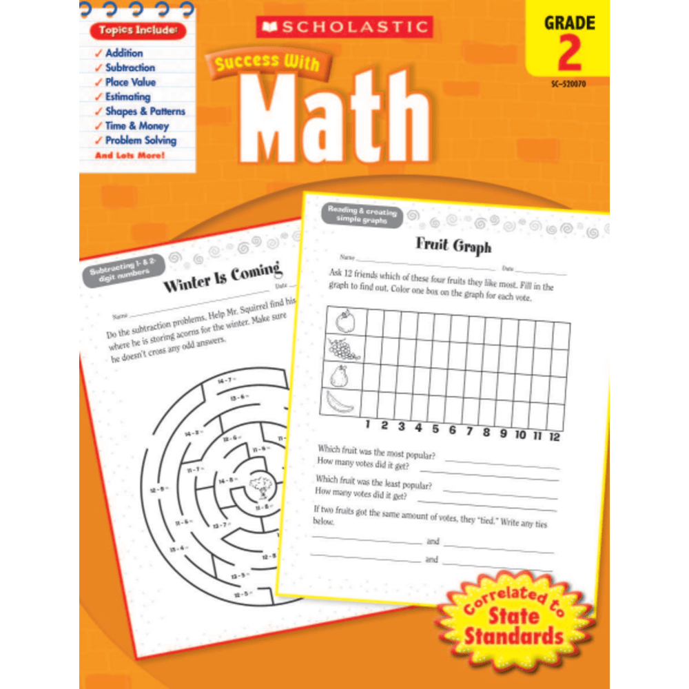 Scholastic Success With: Math Workbook, Grade 2