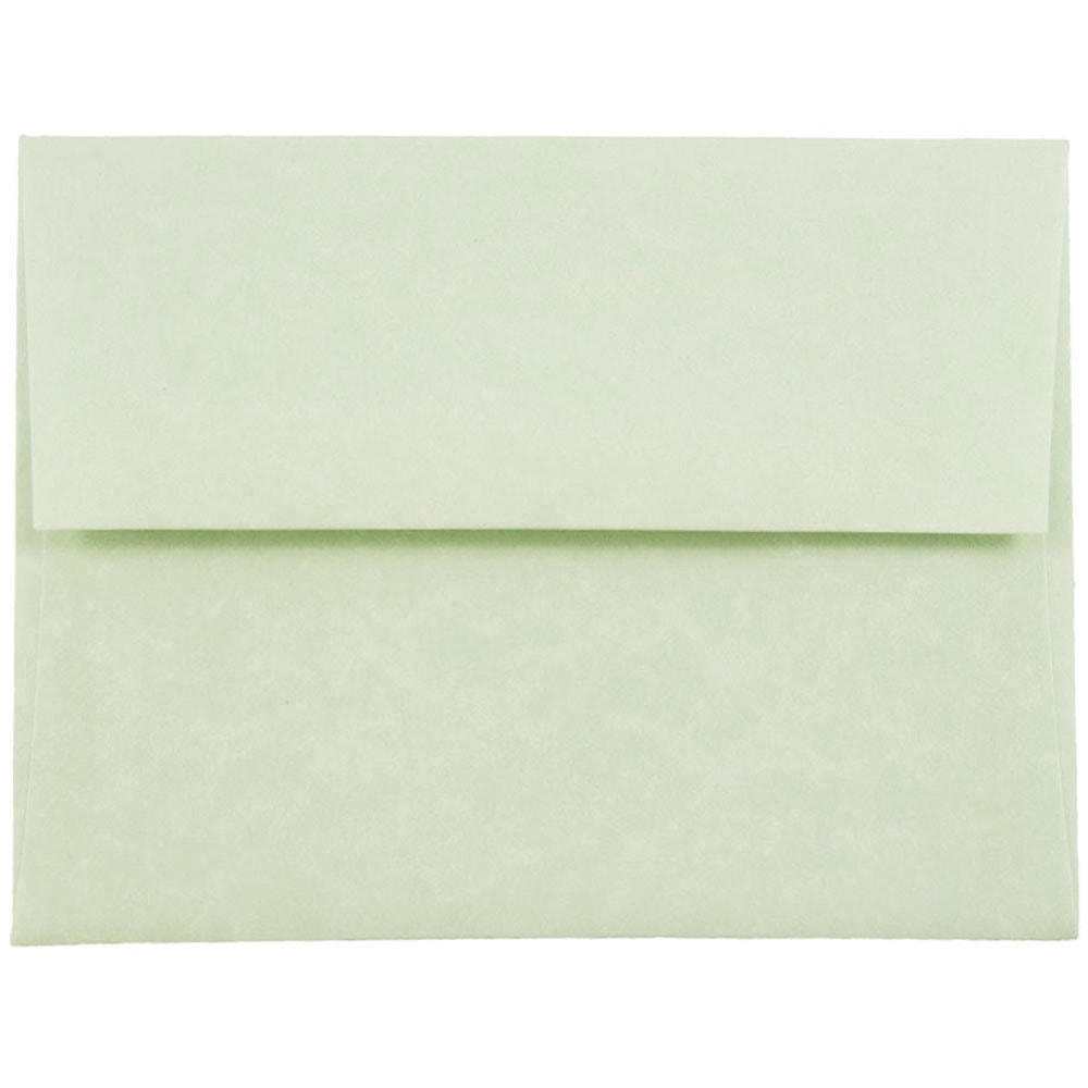 JAM Paper Booklet Invitation Envelopes, A2, Gummed Seal, 30% Recycled, Green, Pack Of 25