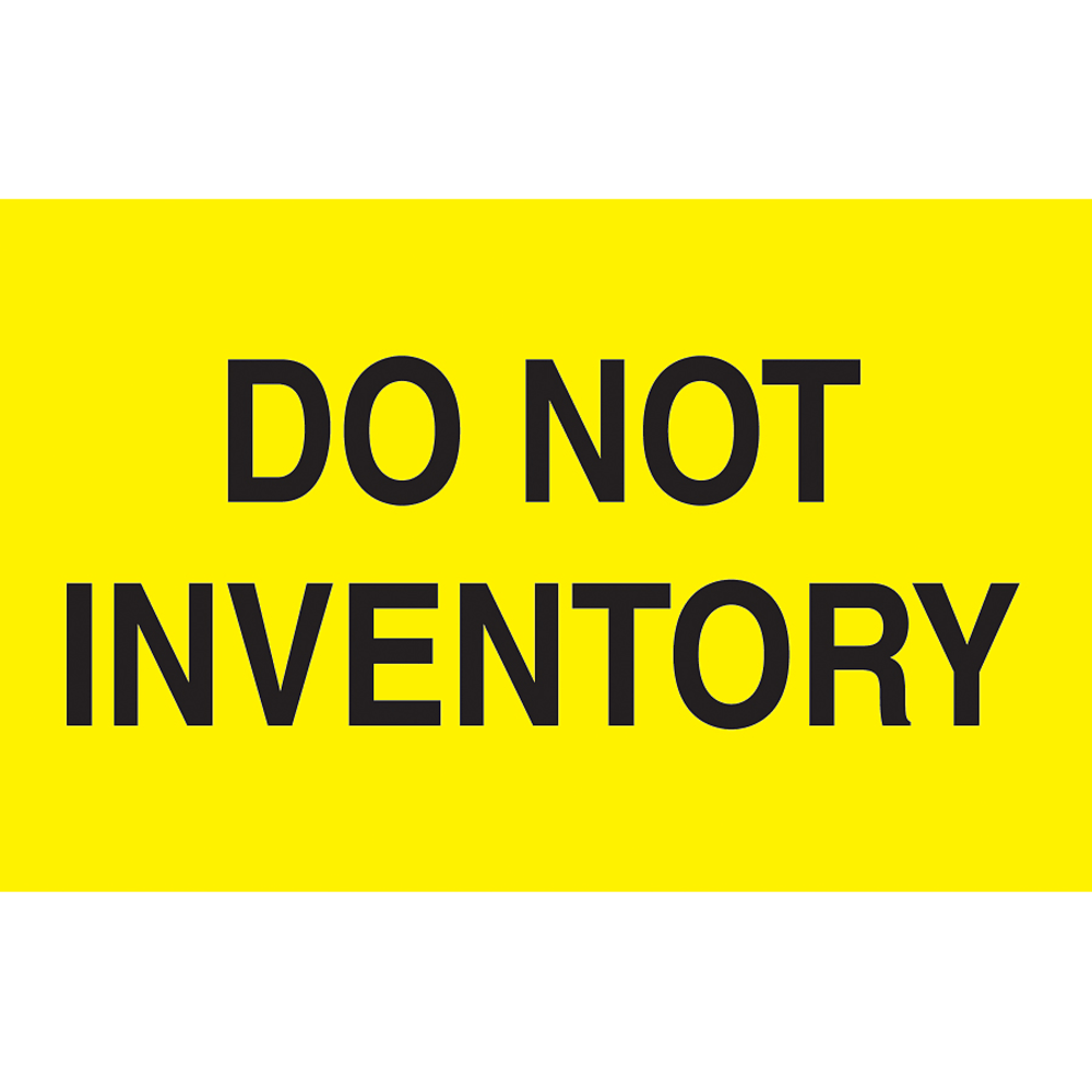 Preprinted Special Handling Labels, DL2281, "Do Not Inventory", 5in x 3in, Bright Yellow, Roll Of 500