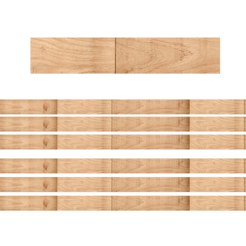 Eureka School Deco Trim, A Close-Knit Class Wooden Floor Board, 37' Per Pack, Set Of 6 Packs