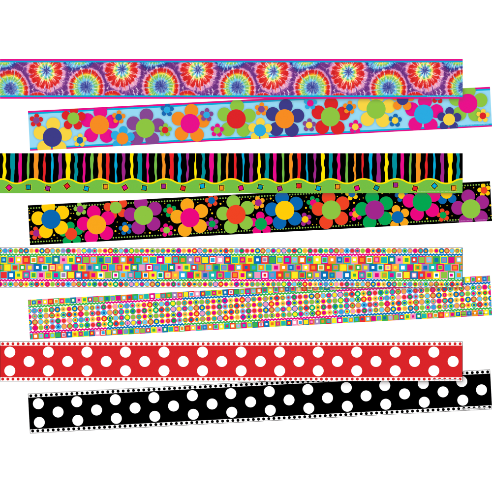 Barker Creek Border Set, 3in X 35in, In The Groove, 12 Strips Per Pack, Set Of 4 Packs