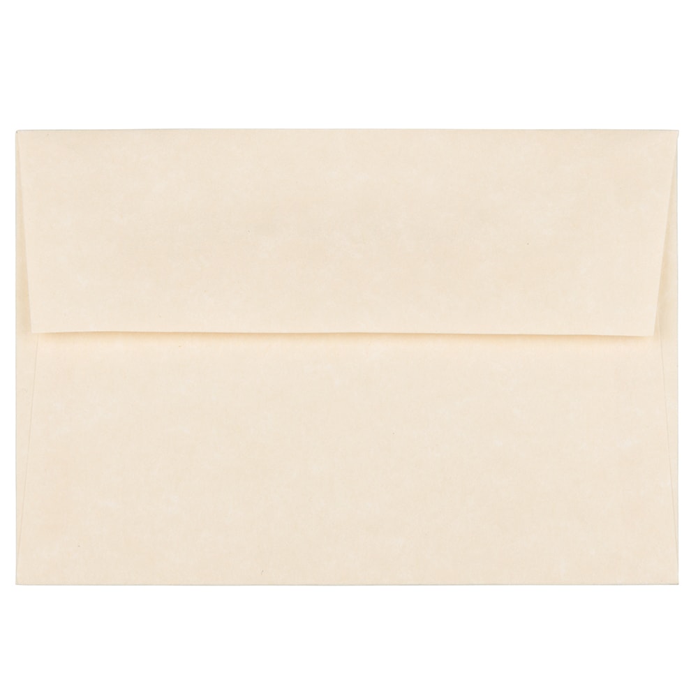 JAM Paper Booklet Envelopes, #4 Bar (A1), Gummed Seal, 30% Recycled, Natural, Pack Of 25