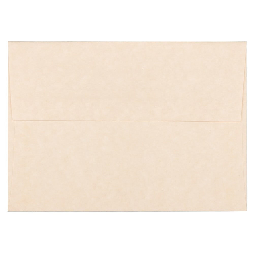 JAM Paper Parchment Booklet Invitation Envelopes, A6, Gummed Seal, 30% Recycled, Natural, Pack Of 25