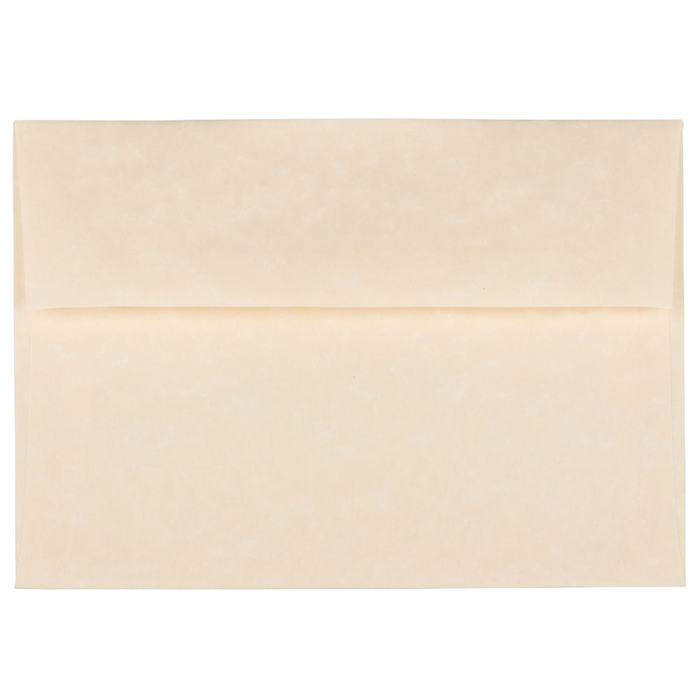 JAM Paper Parchment Booklet Invitation Envelopes, A7, Gummed Seal, 30% Recycled, Natural, Pack Of 25