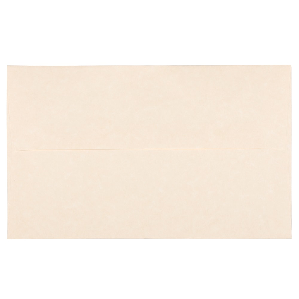 JAM Paper Parchment Booklet Invitation Envelopes, A10, Gummed Seal, 30% Recycled, Natural, Pack Of 25