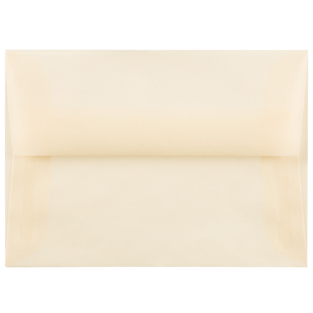 JAM Paper Translucent Envelopes, #4 Bar (A1), Gummed Seal, Spring Ochre, Pack Of 25