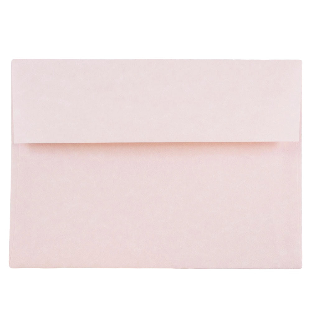 JAM Paper Parchment Booklet Invitation Envelopes, A7, Gummed Seal, 30% Recycled, Pink Ice, Pack Of 25
