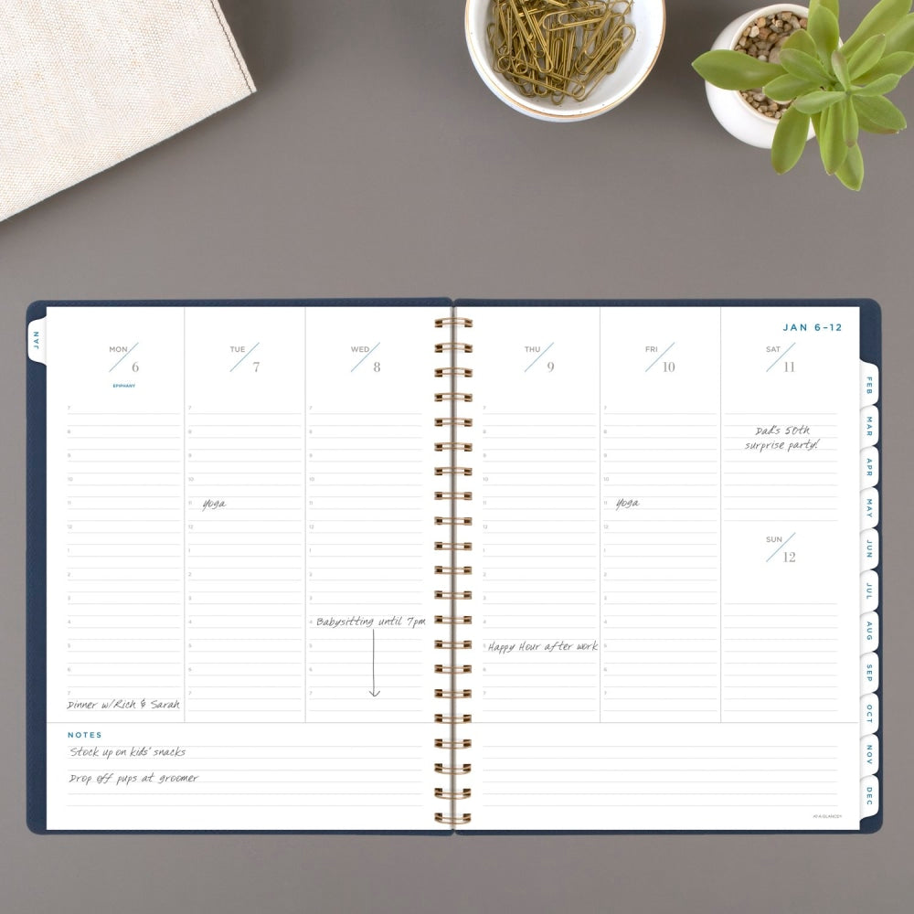 2025-2026 AT-A-GLANCE Signature Collection Weekly/Monthly Planner, 8-1/2in x 11in, Navy, January To January, YP90520