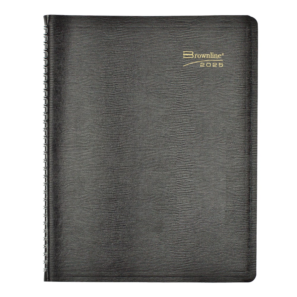 2025 Brownline Essential Weekly Appointment Planner, 11in x 8-1/2in, 50% Recycled, Black, January To December, CB950.BLK