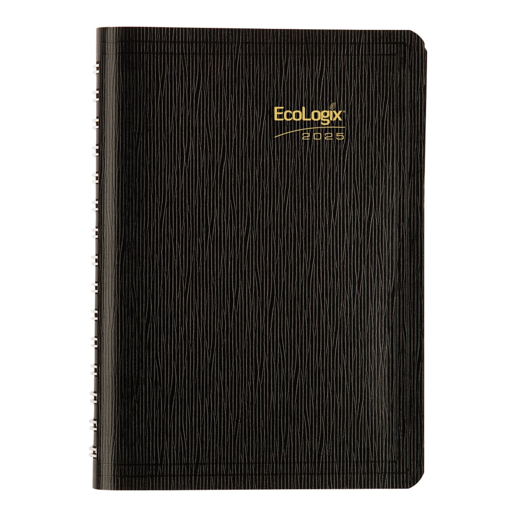 2025 Brownline EcoLogix Daily Appointment Planner, 8in x 5in, 100% Recycled, Black, January To December, CB410W.BLK