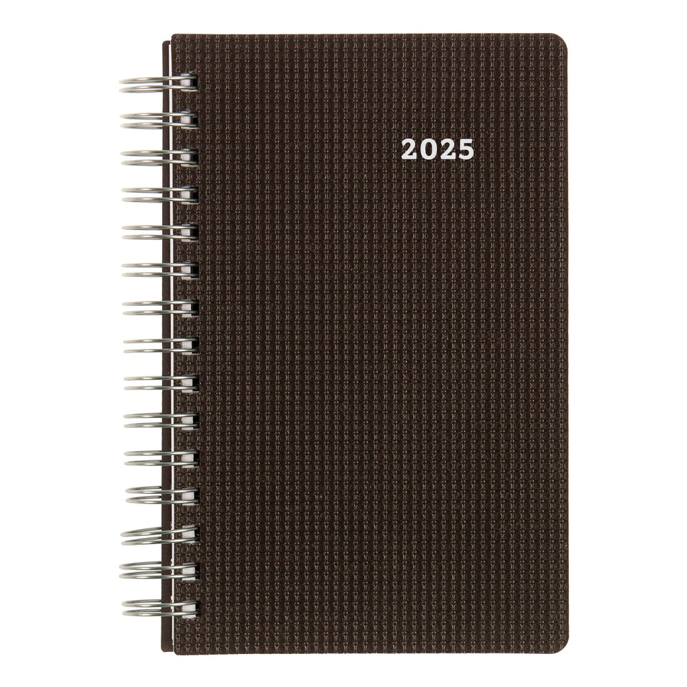 2025 Brownline DuraFlex Daily Appointment Planner, 8in x 5in, 50% Recycled, Black, January To December, CB634V.BLK