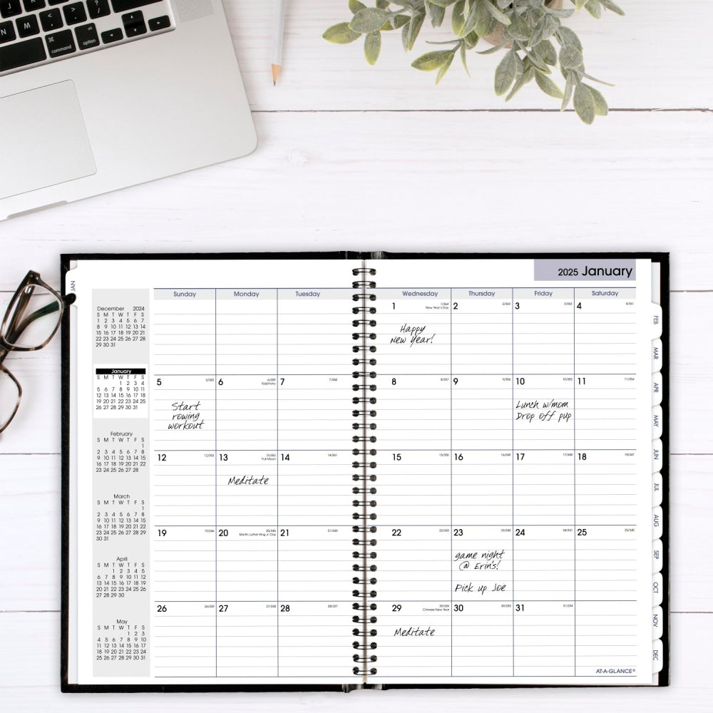 2025 AT-A-GLANCE DayMinder Monthly Planner, 8in x 11-3/4in, Black, January To December, G470H00