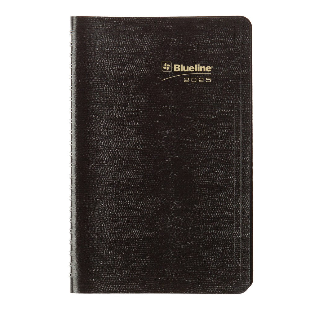 2025 Blueline Plan & Link Weekly Appointment Planner, 8in x 5in, 50% Recycled, Black, January To December