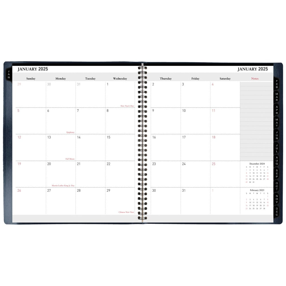 2025-2026 Office Depot 13-Month Monthly Planner, 9in x 11in, Navy, January To January, OD710717