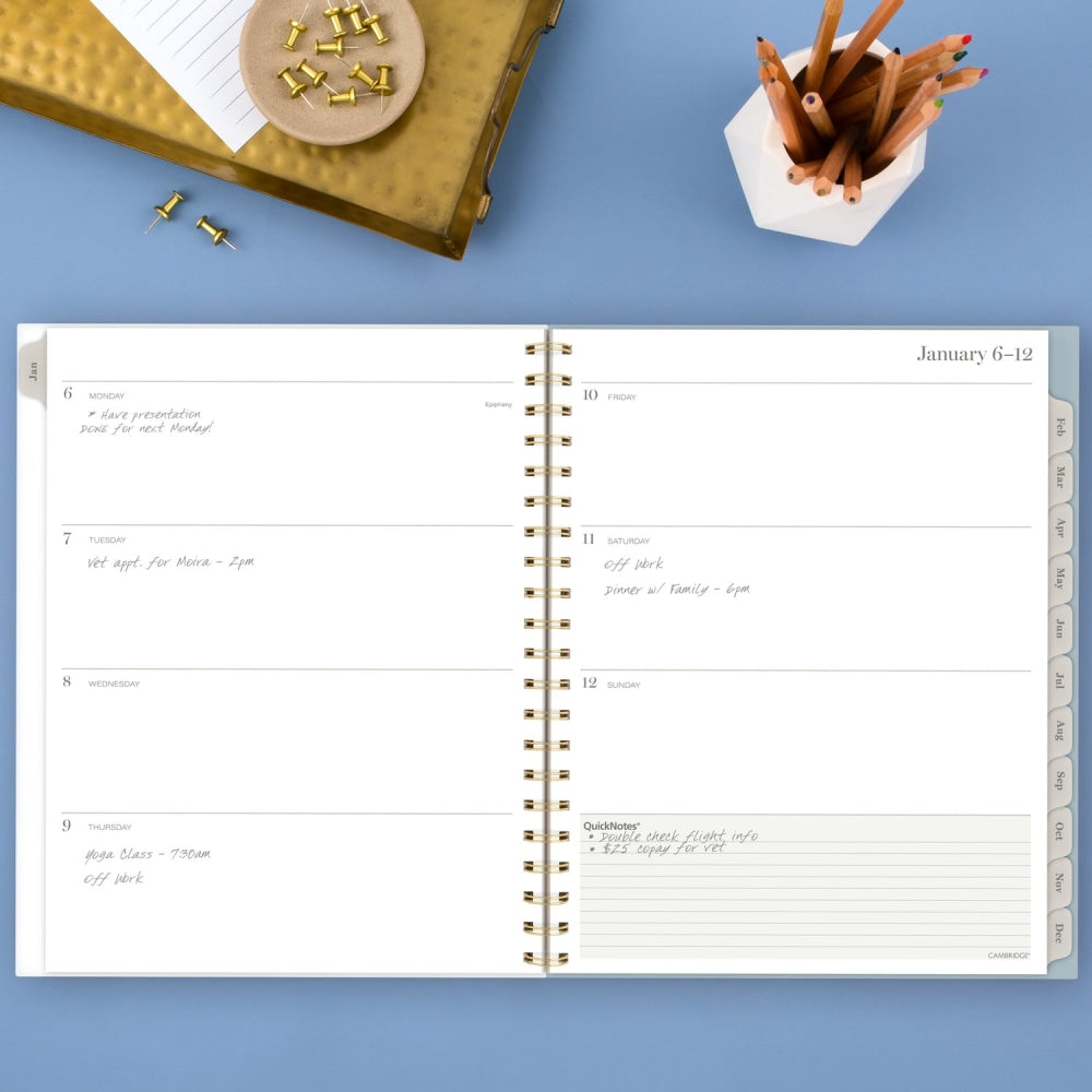 2025 Cambridge Weekly/Monthly Planner, 8-1/2in x 11in, Triad, January To December, 1728-905
