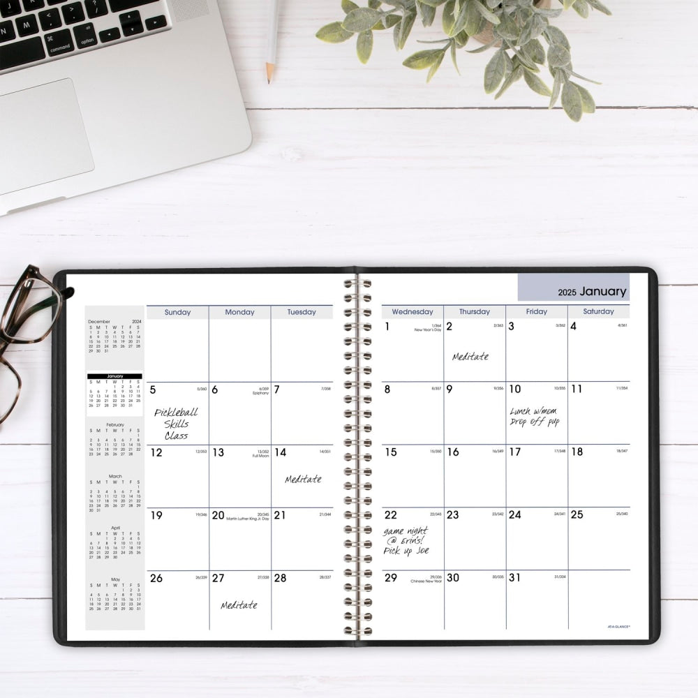 2025 AT-A-GLANCE DayMinder Monthly Planner, 7in x 8-3/4in, Black, January 2025 To December 2025, G4000025