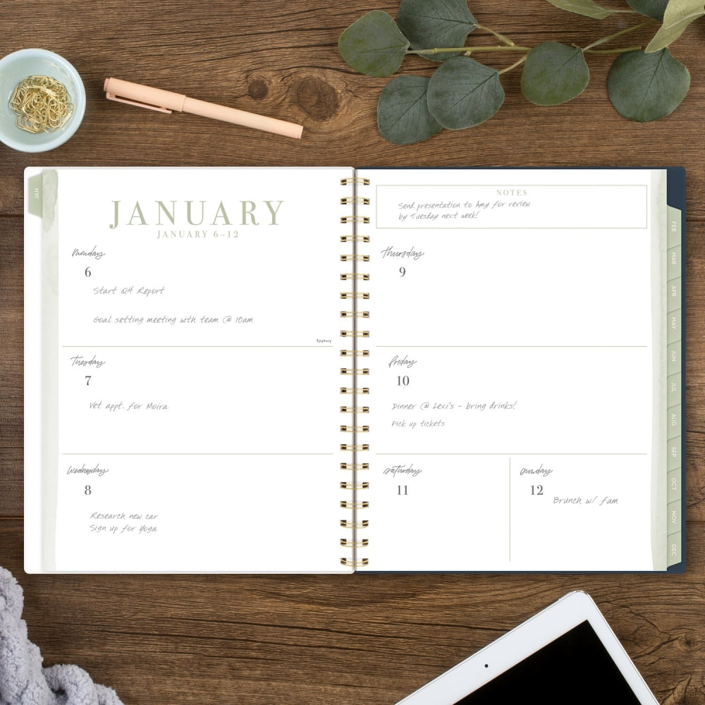 2025 Leah Bisch for Cambridge Weekly/Monthly Planner, 8-1/2in x 11in, Floral, January To December, LB34-905