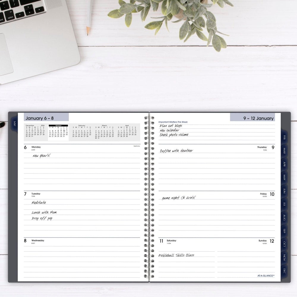 2025 AT-A-GLANCE DayMinder Weekly/Monthly Planner, Gray, 8-1/2in x 11in, January To December, GC54507