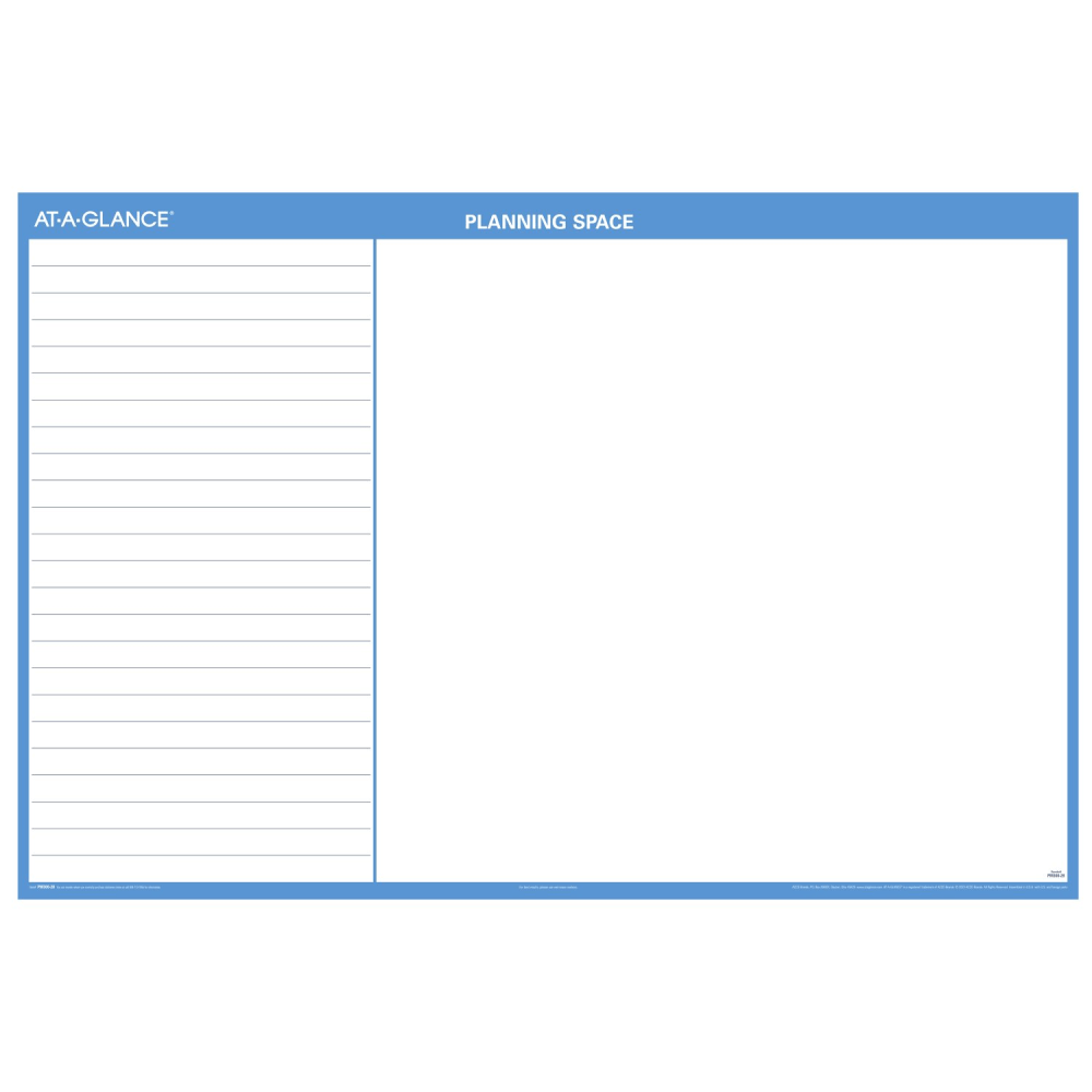 2025 AT-A-GLANCE Horizontal Reversible Erasable Yearly Wall Calendar, 48in x 32in, Blue, January To December