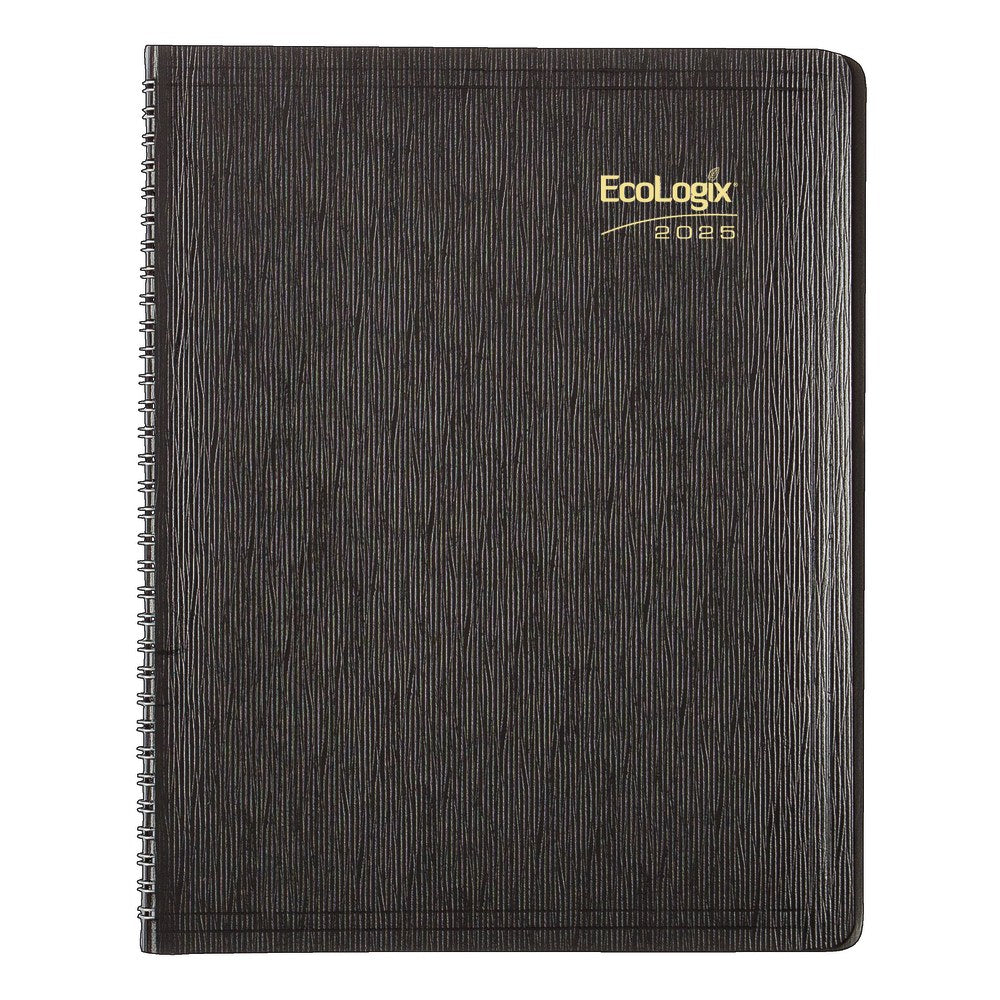 2024-2026 Brownline 14-Month EcoLogix Monthly Planner, 11in x 8-1/2in, 100% Recycled, Black, December To January, CB435W.BLK