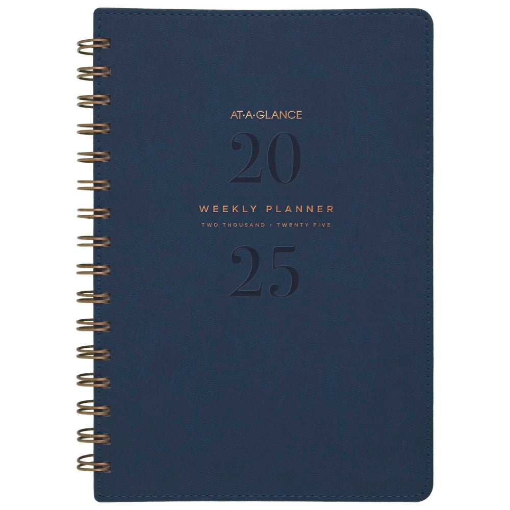 2025-2026 AT-A-GLANCE Signature Collection Weekly/Monthly Planner, 5-1/2in x 8-1/2in, Navy, January To January, YP20020