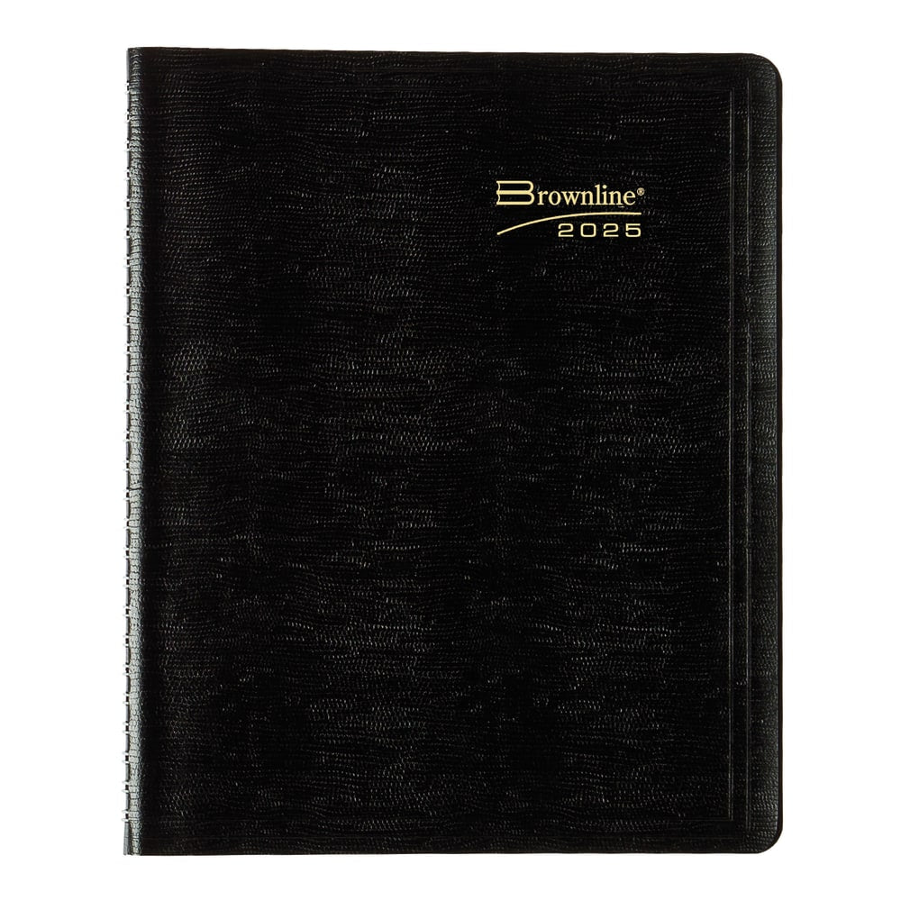 2024-2026 Brownline 14-Month Essential Monthly Planner, 8-7/8in x 7-1/8in, 50% Recycled, Black, December To January, CB1200.BLK