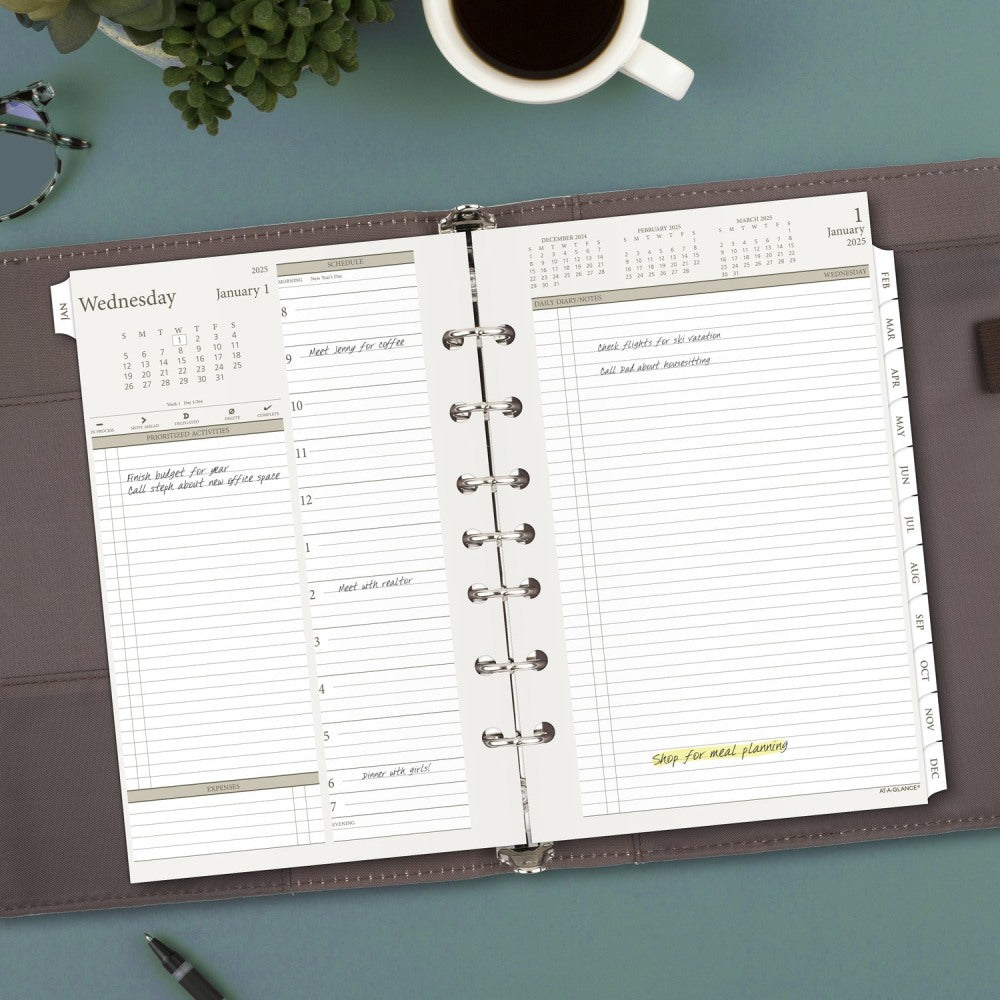 2025 AT-A-GLANCE Daily Planner Refill, 5-1/2in x 8-1/2in, Traditional, January 2025 To December 2025, 481-225