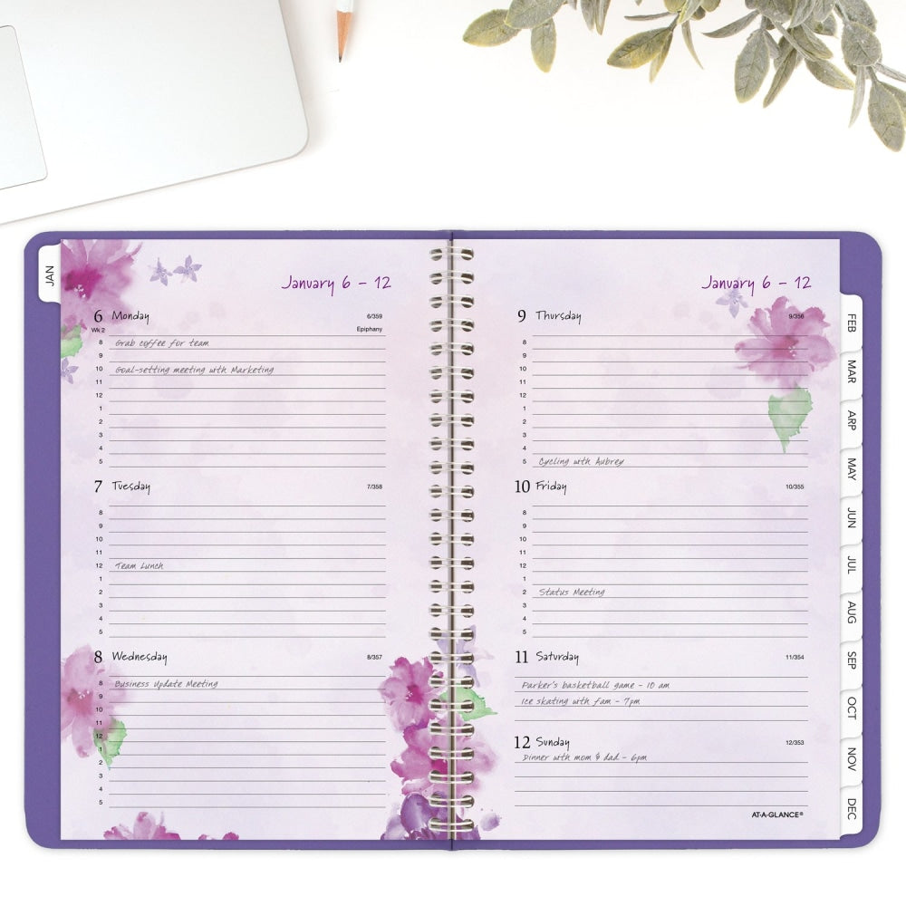 2025-2026 AT-A-GLANCE Beautiful Day 13-Month Weekly/Monthly Appointment Book Planner, 5-1/2in x 8-1/2in, Lavender, January To January, 938P-200