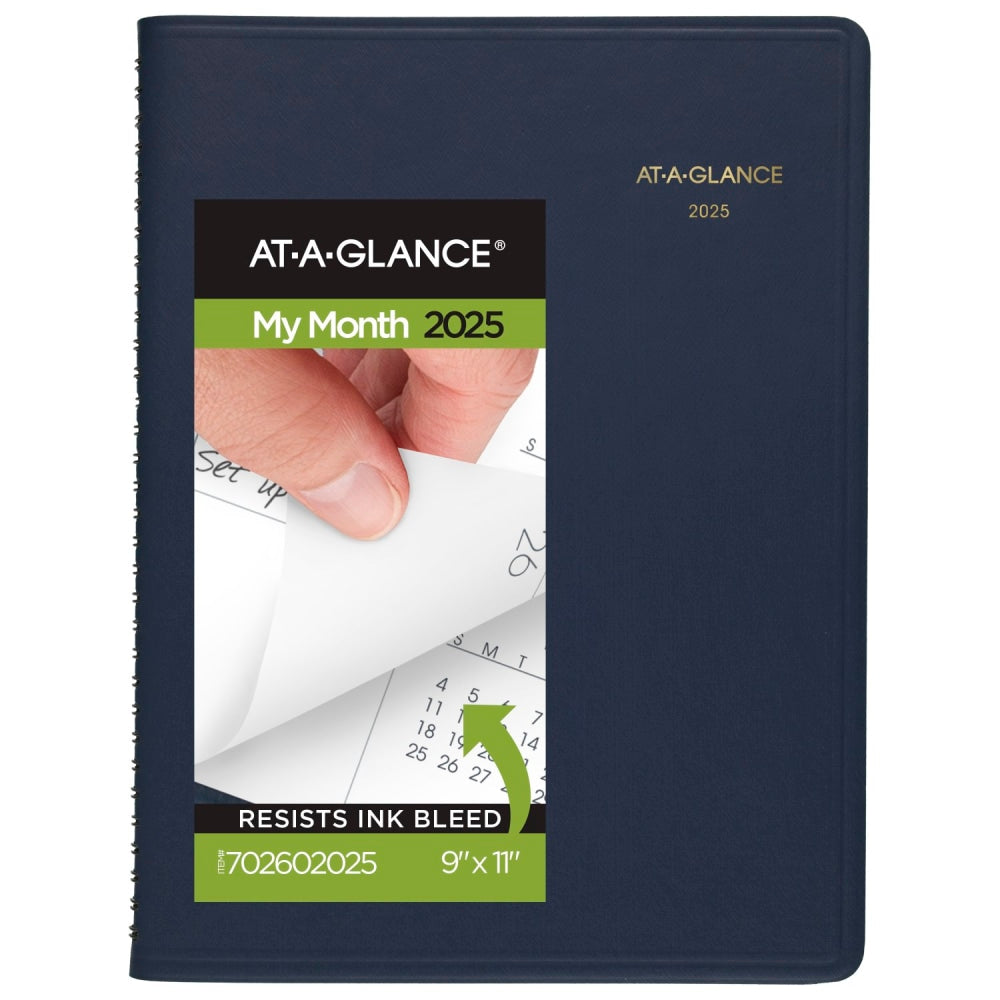 2025-2026 AT-A-GLANCE Monthly Planner, 9in x 11in, Navy, January To March, 7026020