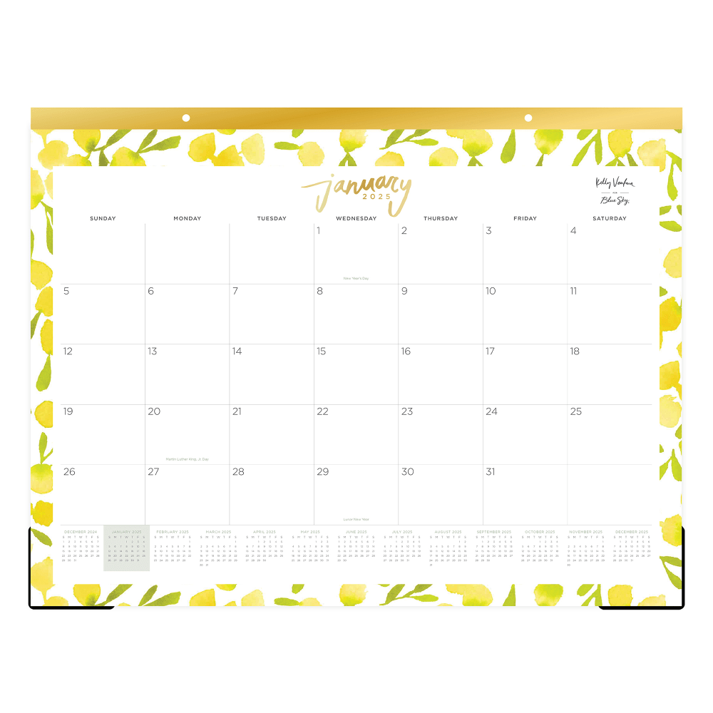 2025 Blue Sky Monthly Desk Pad Planning Calendar, 22in x 17in, Mimosa, January 2025 To December 2025